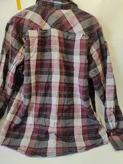 Harley Davidson Genuine MotorClothes Flannel Long Sleeve Shirt Red Gray Size XL