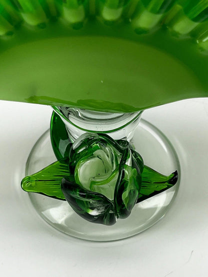 Mid-Century Murano Table Cloth Holder - Green Glass