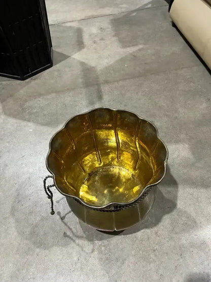 Brass Hammered Decor Planter