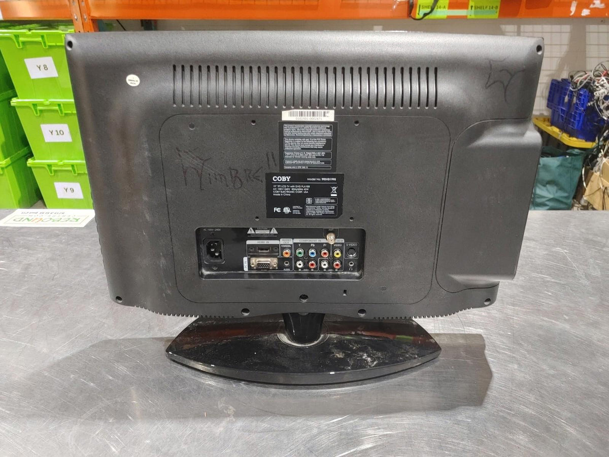 Good Condition Coby 19inch TFT LCD TV w/ DVD Player Model TFDVD1995 Black Works