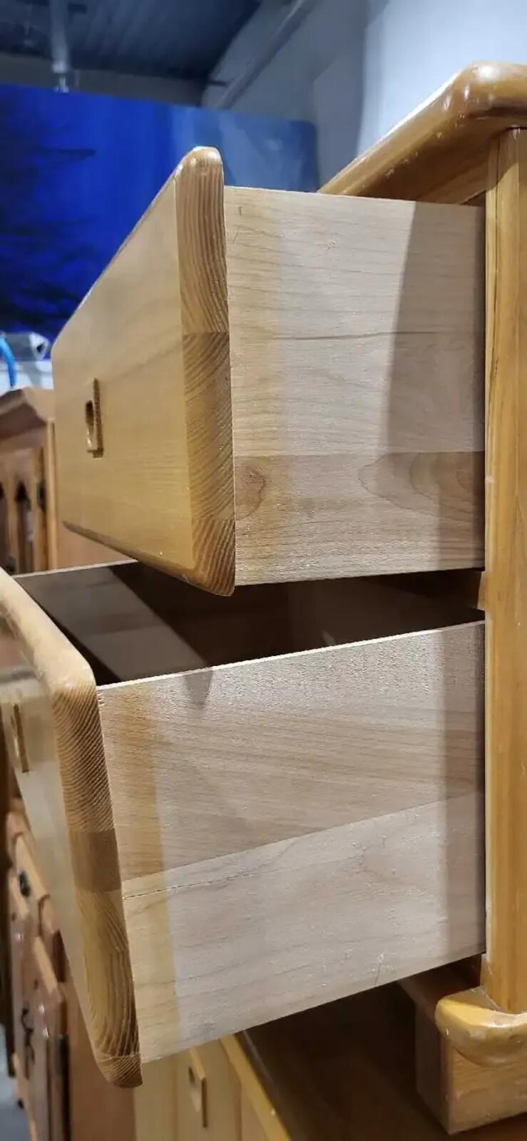 Solid Wood Two-Drawer Nightstand 21.5 x 21.5 x 14.5