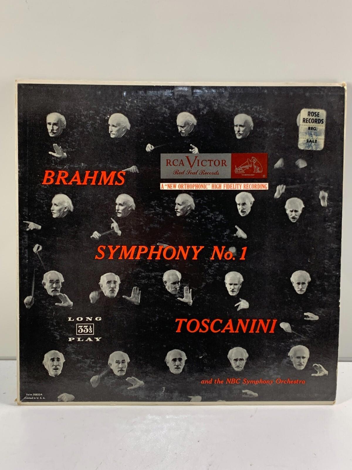Brahms Symphony No. 1 Toscanini Vinyl RCA Victor Red Seal