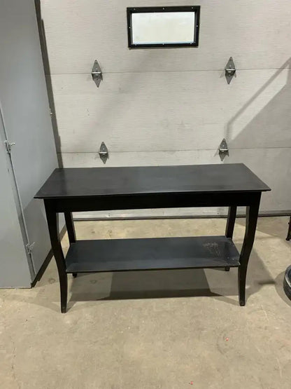 Black Wooden Console Table with French provincial style legs