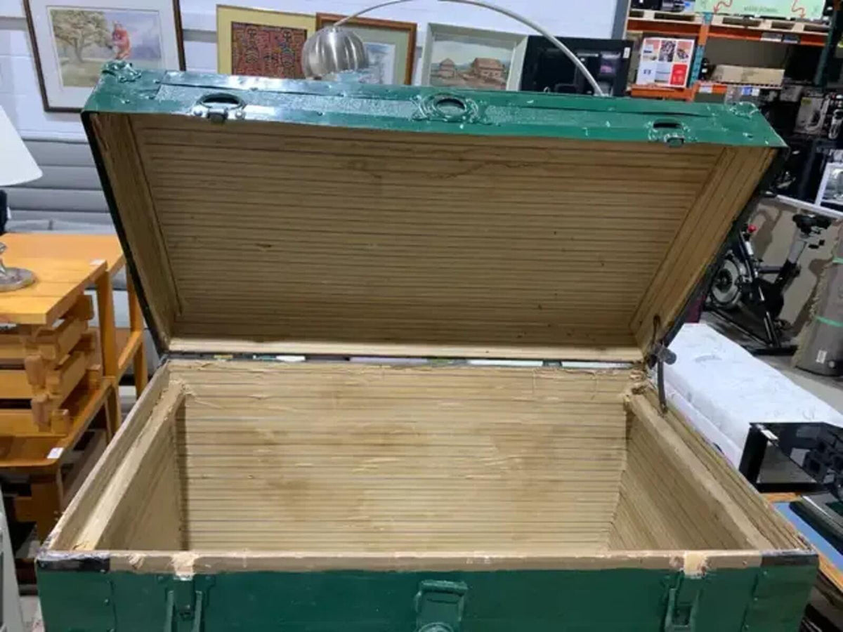 Green Steamer Trunk 21” x 32” x 18”