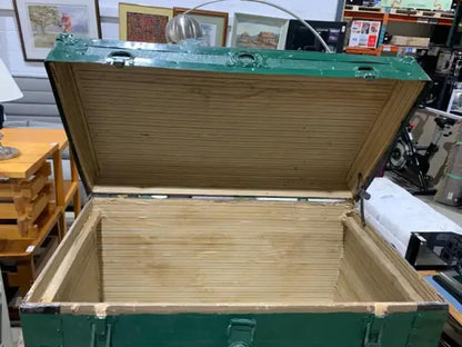 Green Steamer Trunk 21” x 32” x 18”