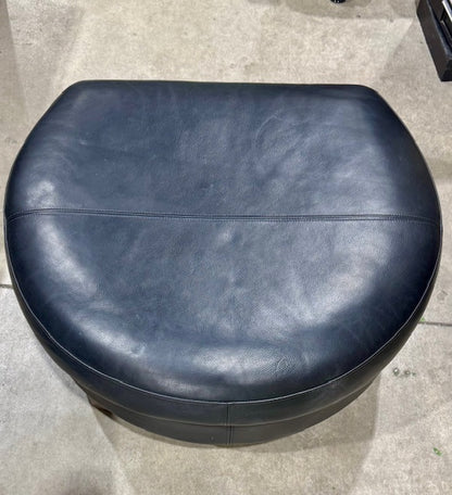 Black Leather Ottoman