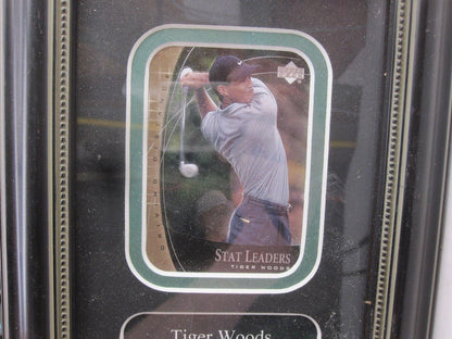 Upper Deck 2001 Tiger Woods Stat Leaders Driving Distance Golf Card - Framed Collectible