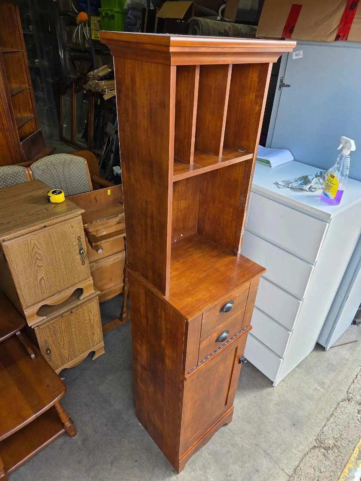 Tall Wood Hutch Cabinet