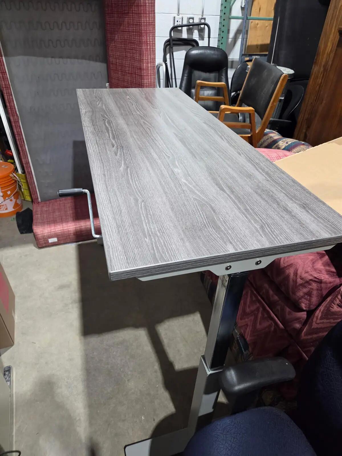 Modern Grey Wood Grain Standing Desk – Non-Electric