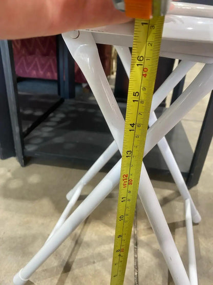 Set of 2 White Folding Stools