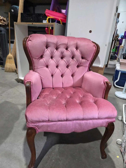 Vintage Pink Tufted Accent Chair