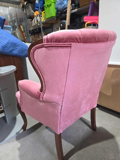 Vintage Pink Tufted Accent Chair