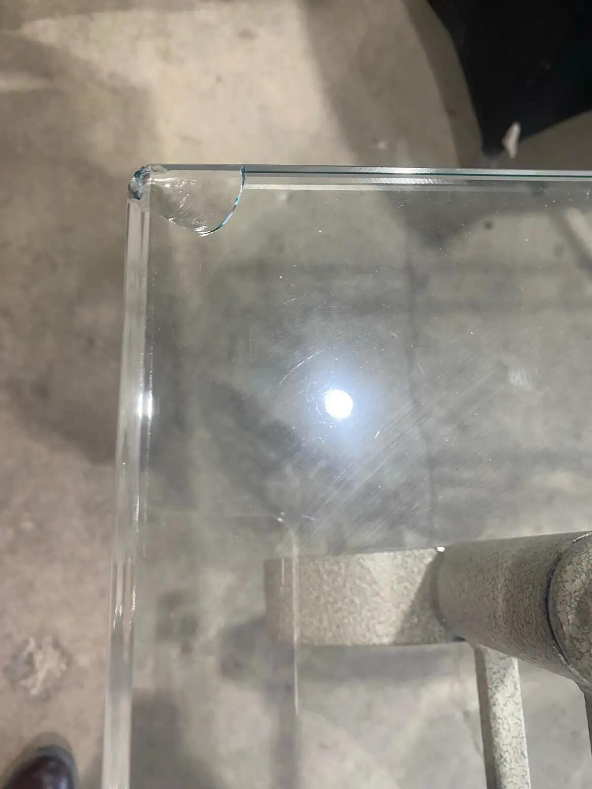 Glass Metal Frame Console Table
