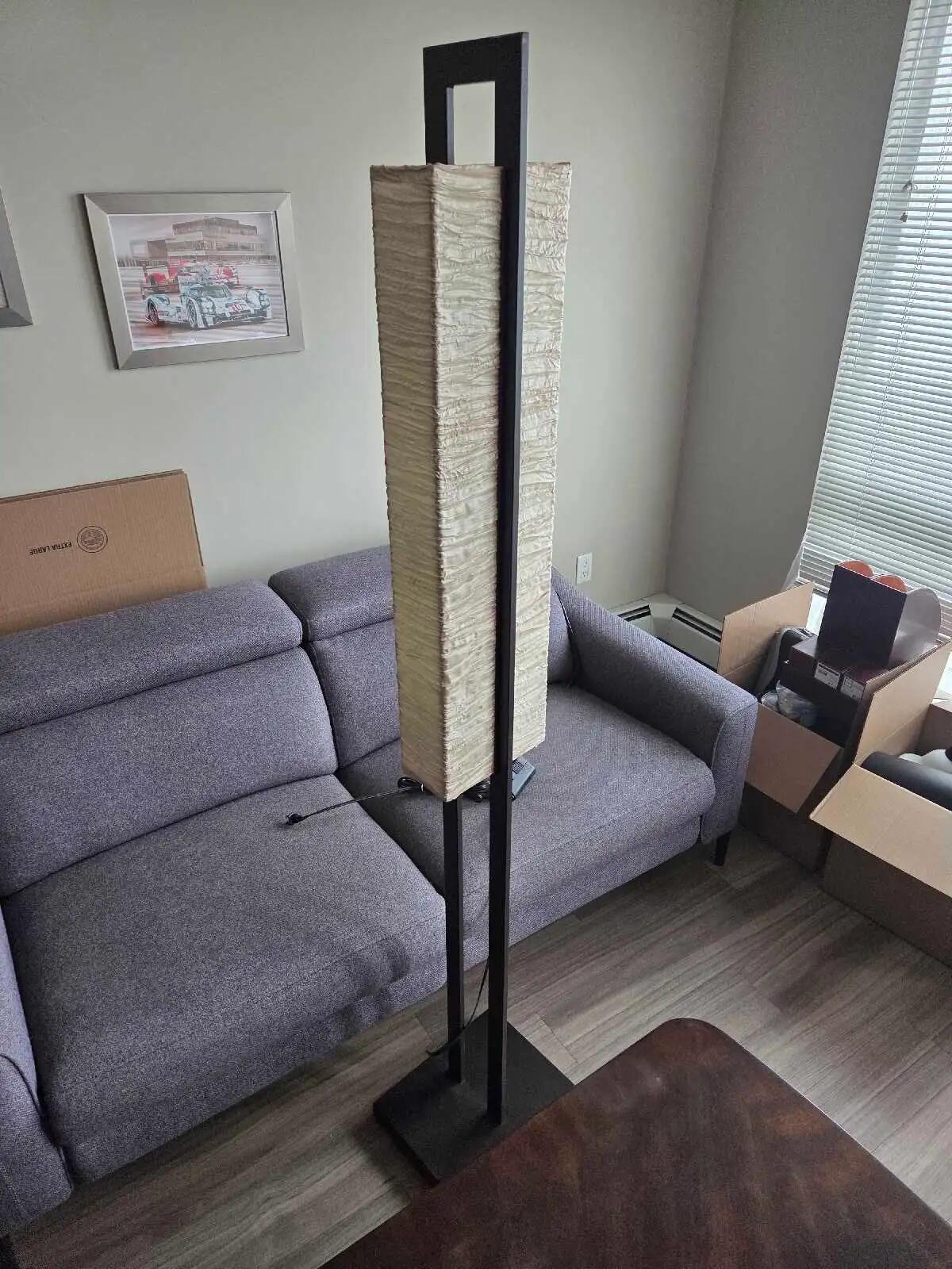 Japanese-inspired "Shoji" rice paper style floor lamp