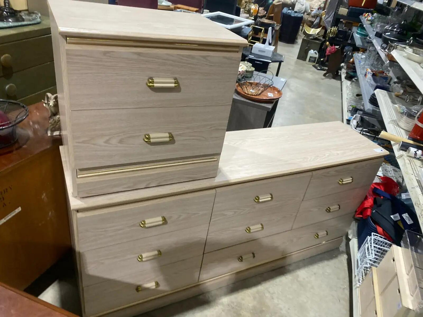 Oak Dresser with Nightstand