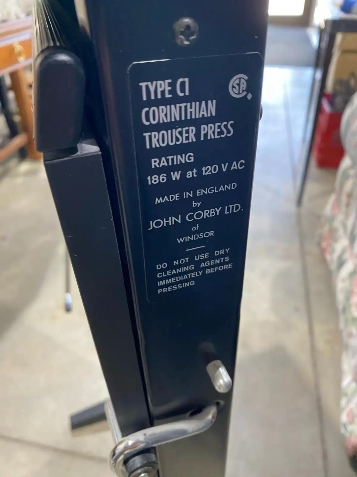 Corby Trouser Press - tested