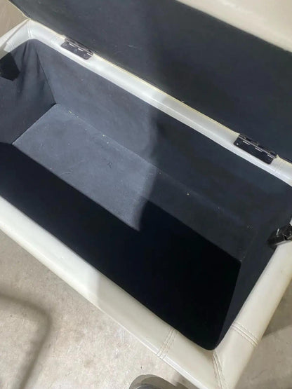 White Storage Ottoman