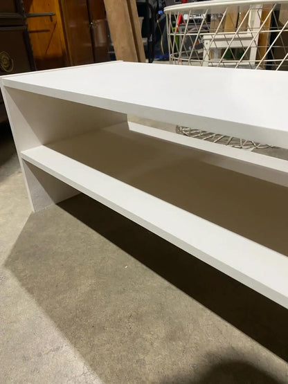 Set of 2 Stackable White Shelfs