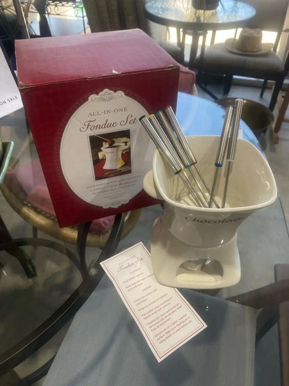 Ceramic Candle Fondue Set