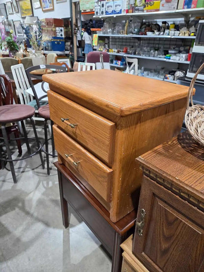 Wooden 2-Drawer Nightstand
