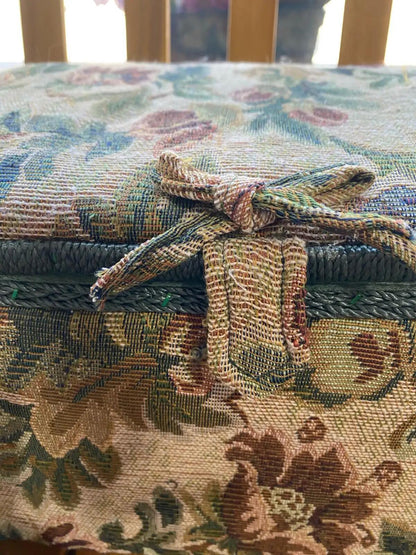 Vintage Floral Sewing Basket