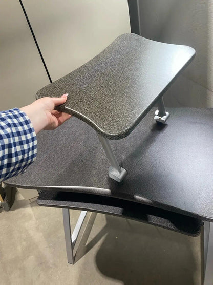 Grey Computer Desk with additional self