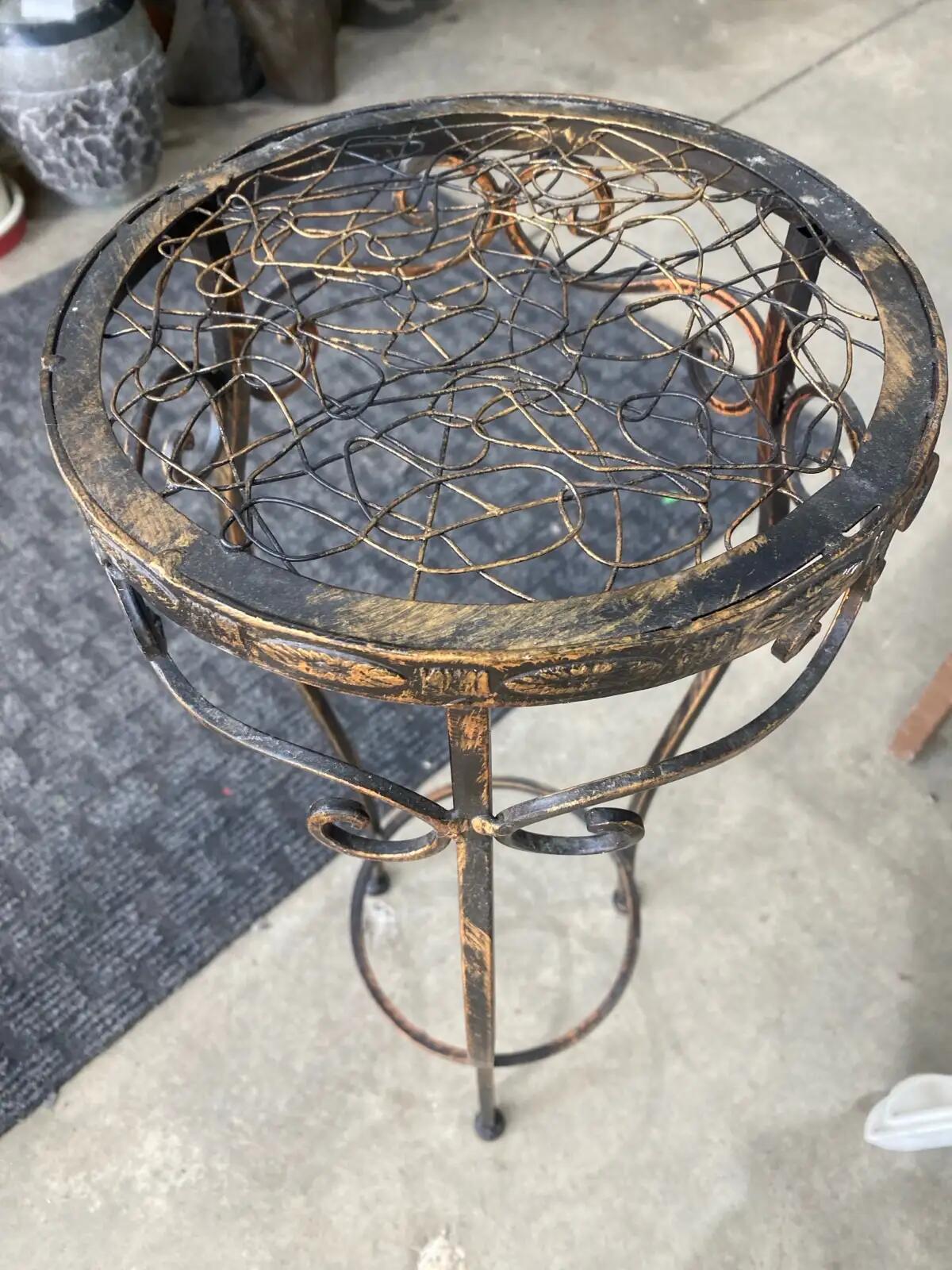Rustic Black & Gold Boho Plant Stand