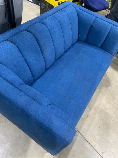 Blue Modern Fabric Sofa with Gold Legs