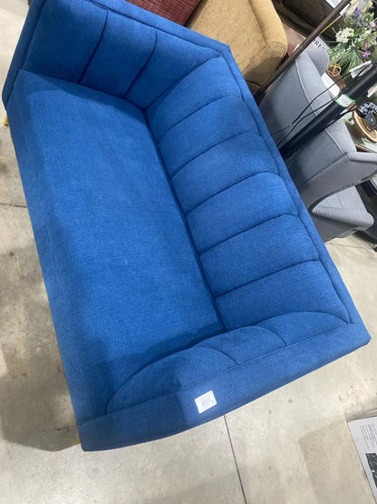 Blue Modern Fabric Sofa with Gold Legs