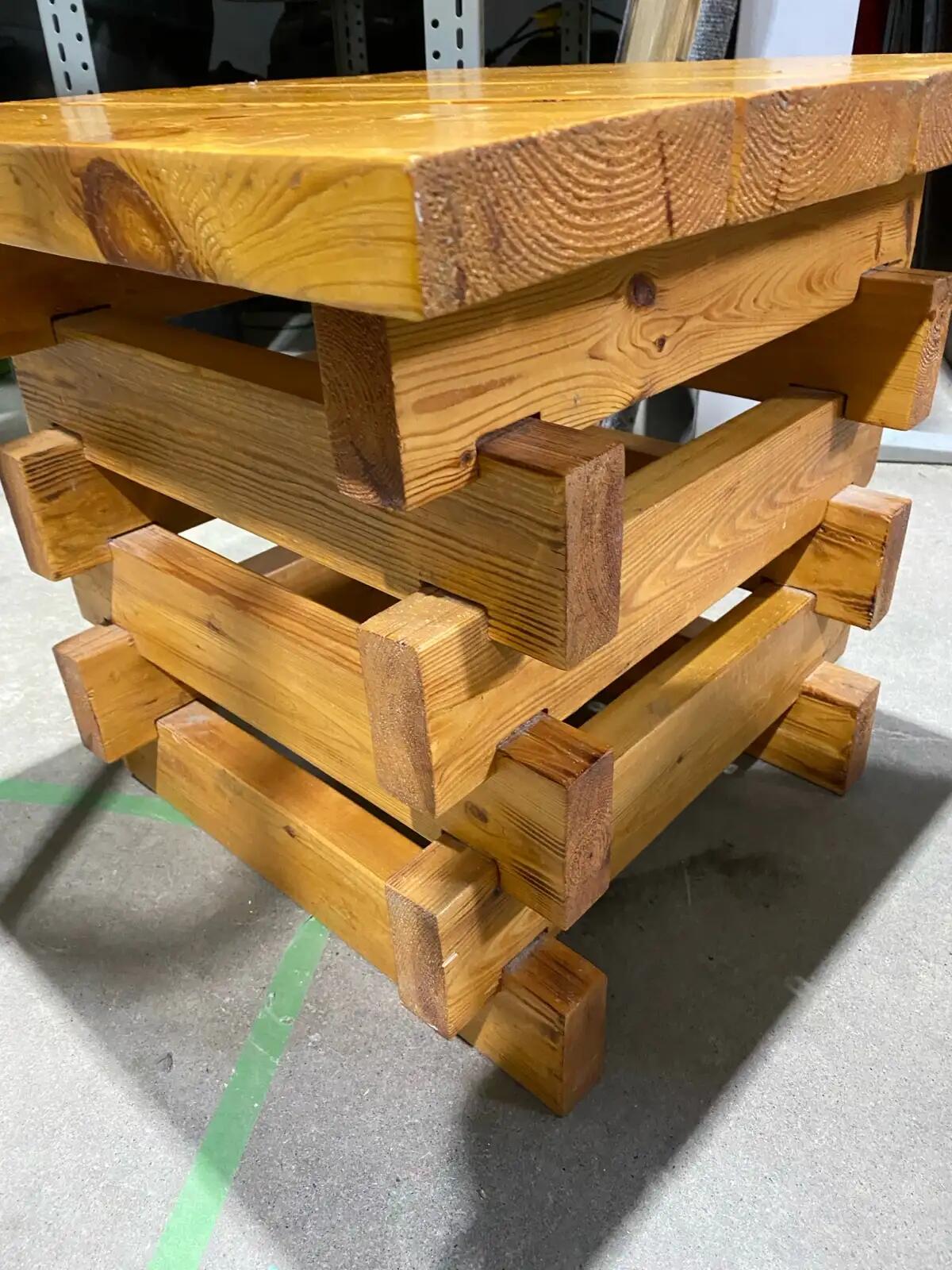 Wooden Criss-Cross Side Table