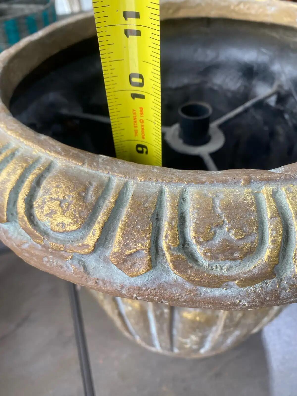 Large Golden Detailed Planter