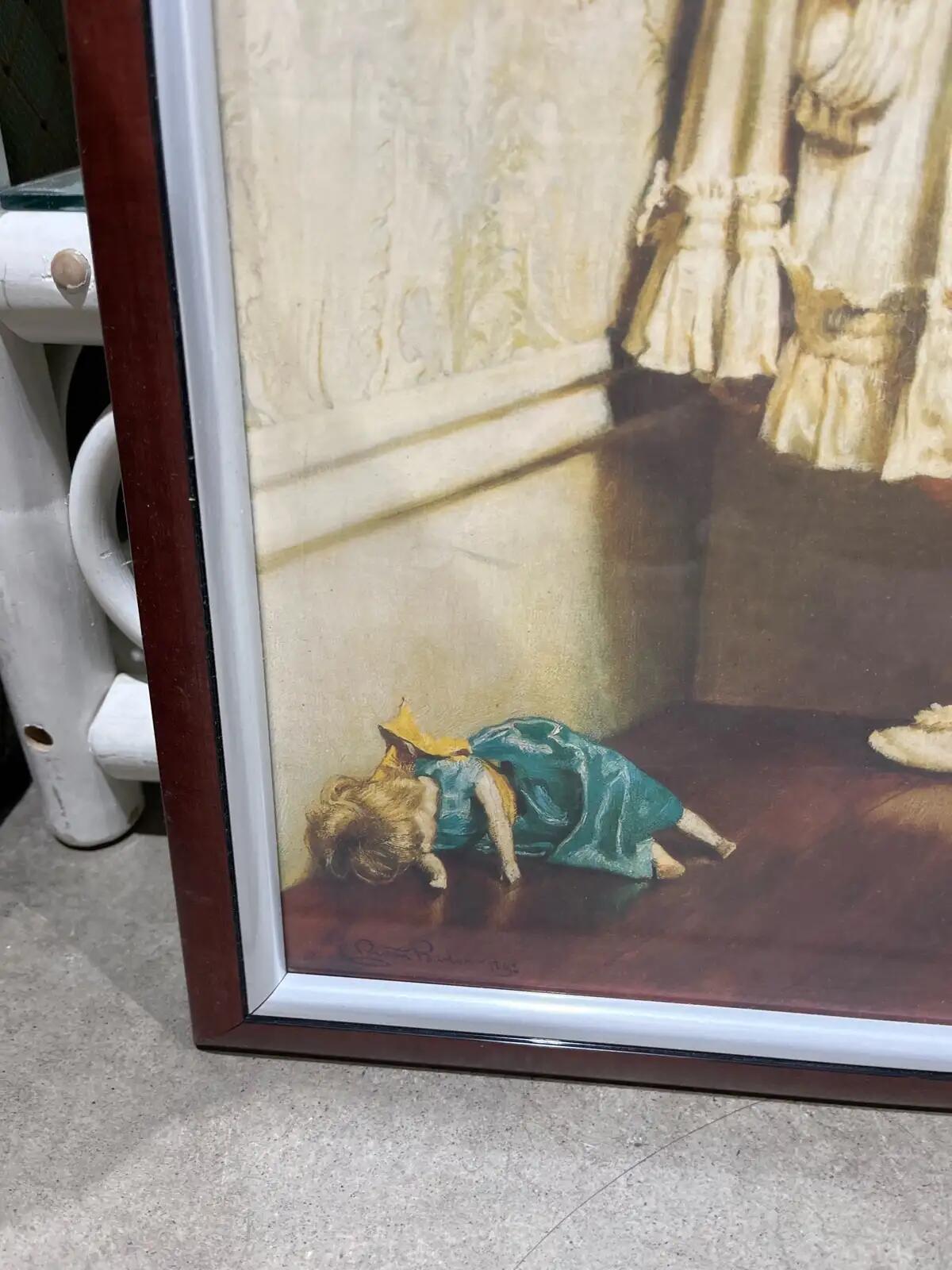 vintage framed Charles Burton Barber 1893 art print