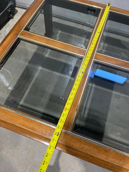 Vintage Wood and Glass Coffee Table