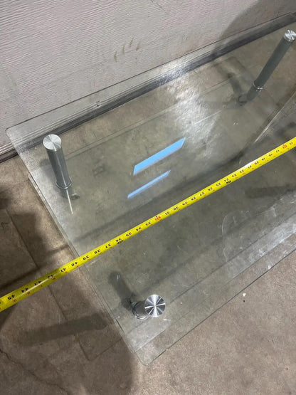 Glass Coffee Table with Wheels