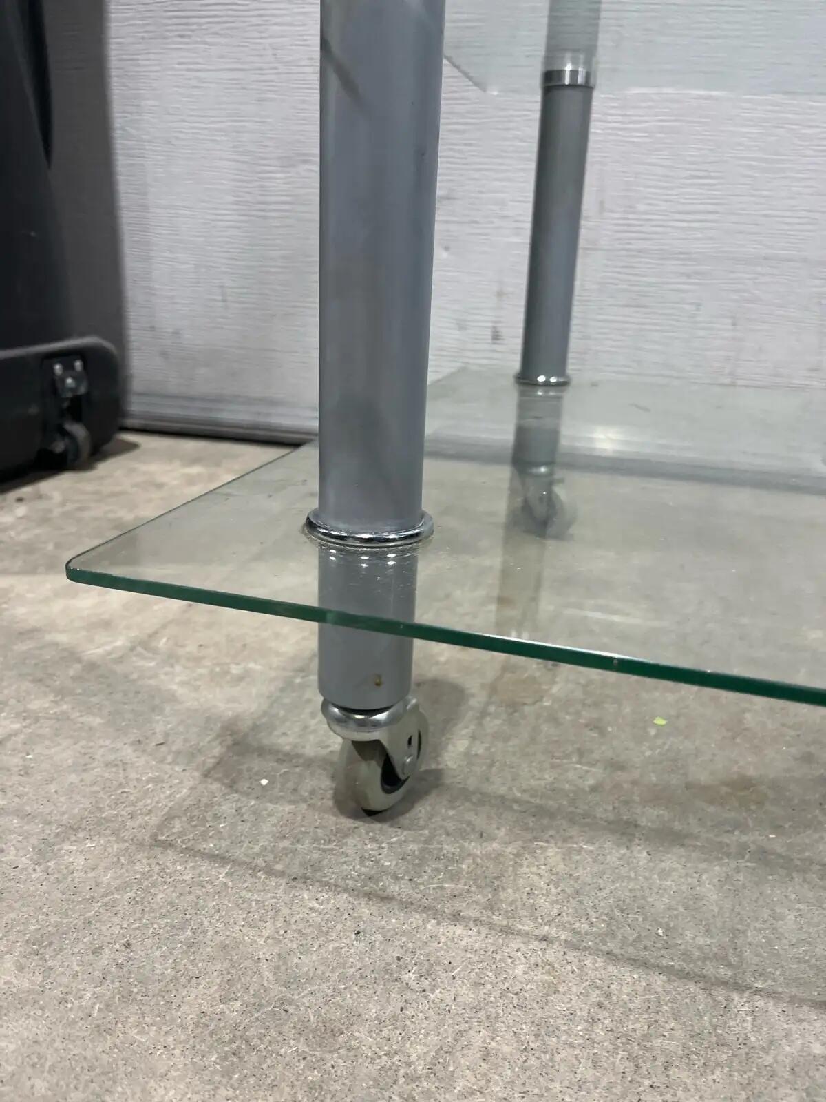 Glass Coffee Table with Wheels