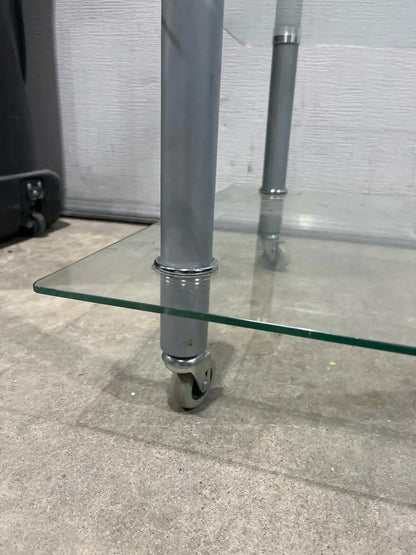 Glass Coffee Table with Wheels