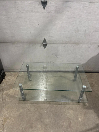 Glass Coffee Table with Wheels