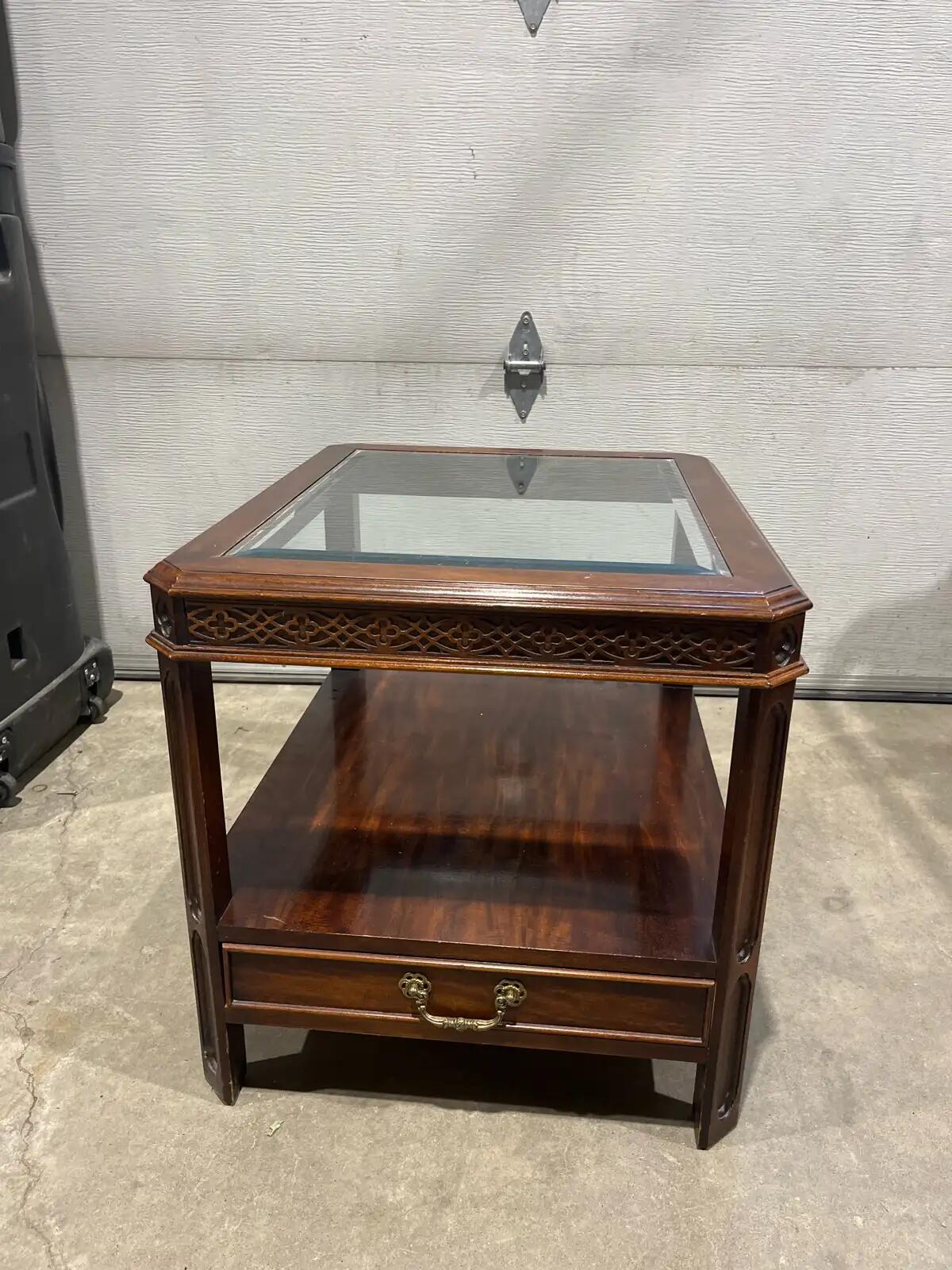 Vintage Century Side Table glass top