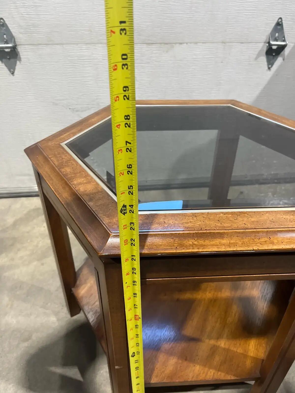 Vintage Hexagonal Wooden End Table