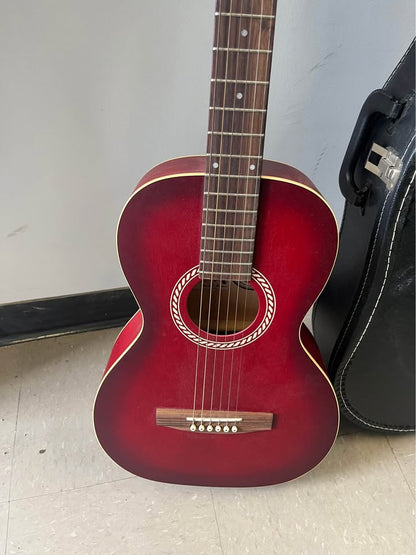 Art & Lutherie Ami Red Acoustic Guitar with Case – Excellent Condition