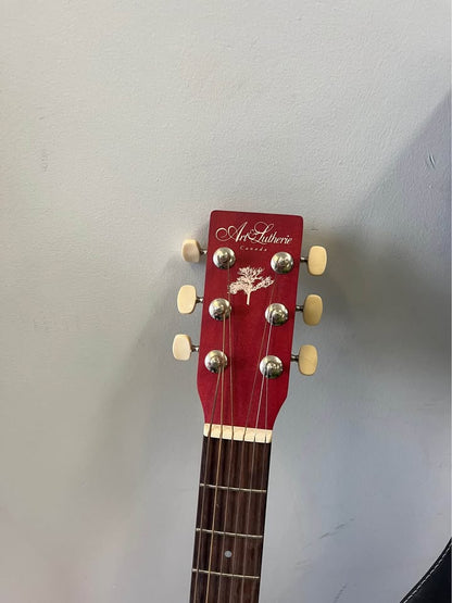 Art & Lutherie Ami Red Acoustic Guitar with Case – Excellent Condition