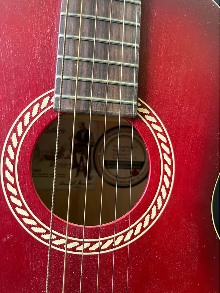 Art & Lutherie Ami Red Acoustic Guitar with Case – Excellent Condition