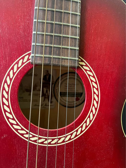Art & Lutherie Ami Red Acoustic Guitar with Case – Excellent Condition