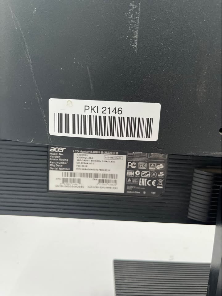 Acer V206HQL 19.5” LED Monitor – Tested & Working – Monitor Only