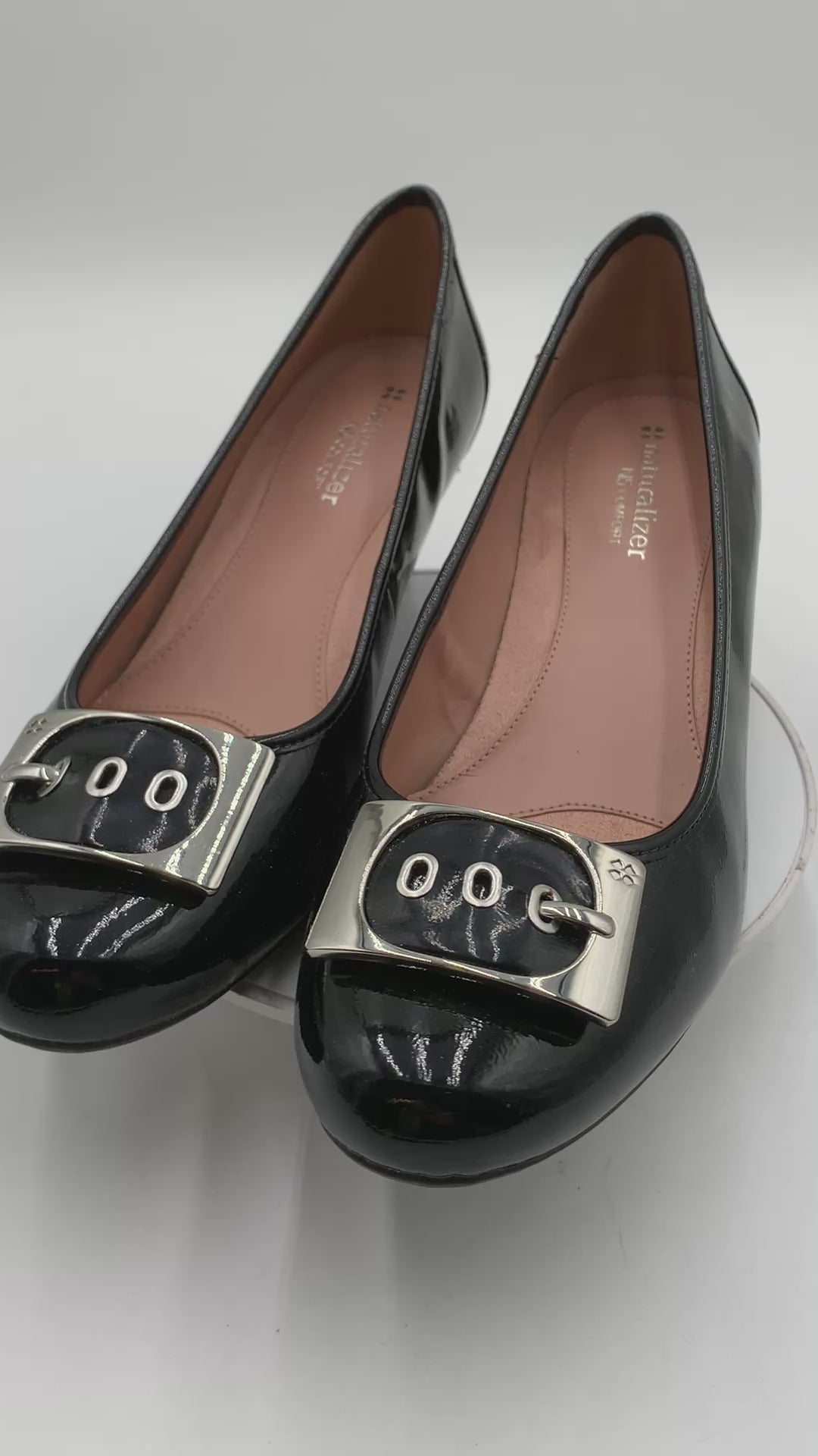 Naturalizer Women's Black Patent Leather Buckle Slip-On Dress Shoes