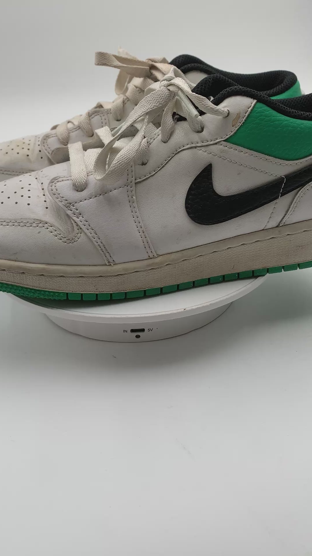 Nike Air Jordan 1 Low Lucky Green White Black Sneakers Youth US 6Y EU 38.5