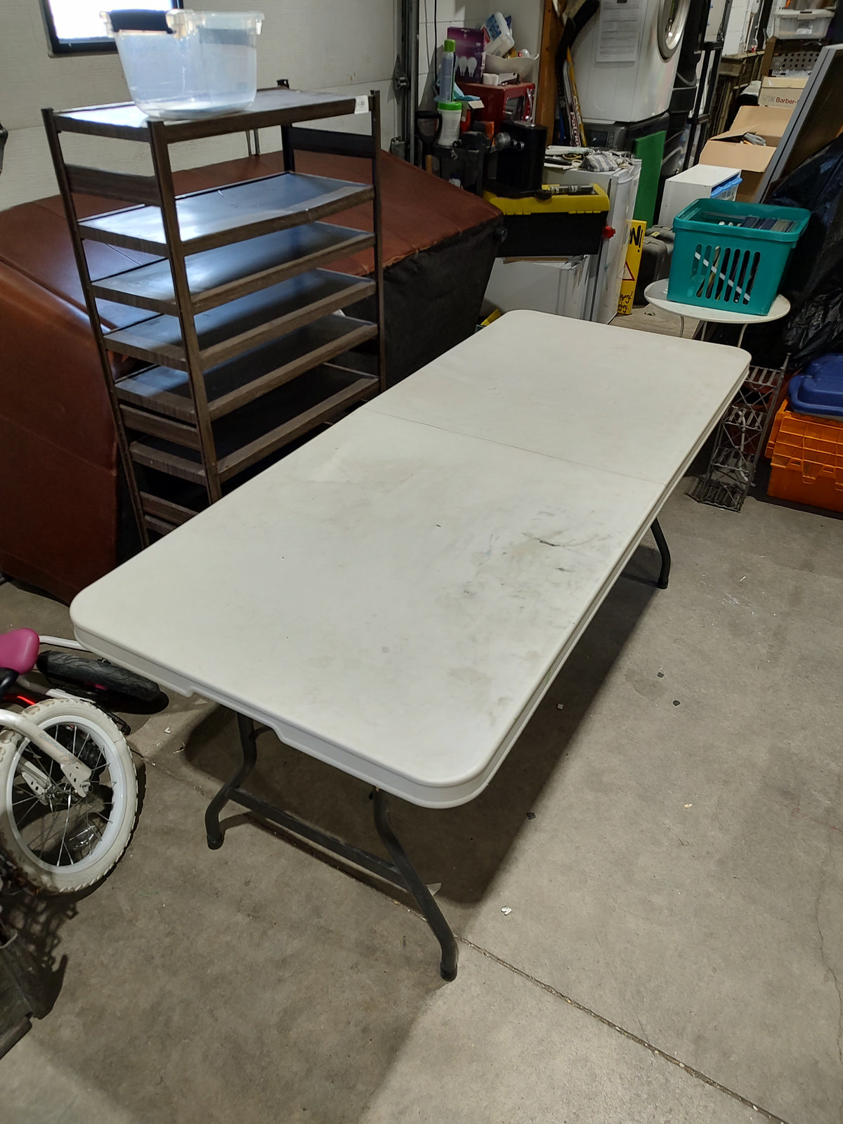 EliteHome Rectangular Folding Utility Table – White