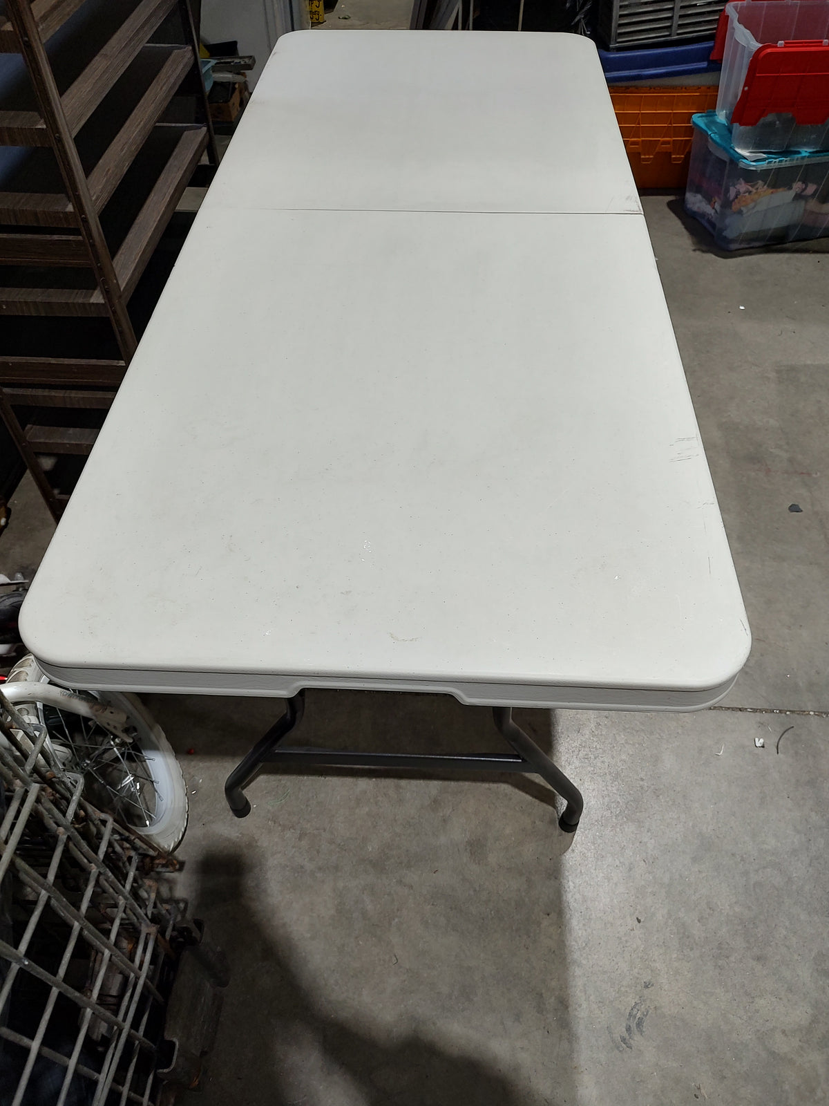 EliteHome 6-Foot White Folding Table – 71.5 × 30 Inches