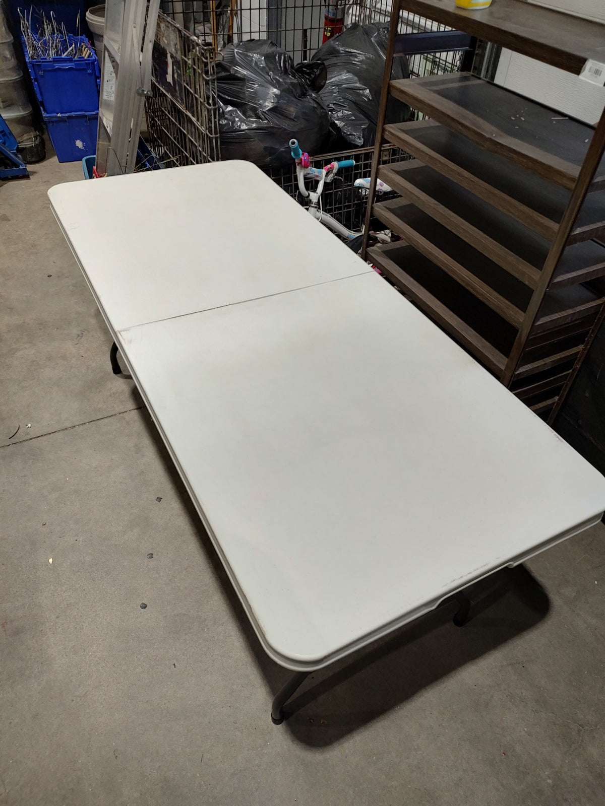 EliteHome 6-Foot White Folding Table – 71.5 × 30 Inches