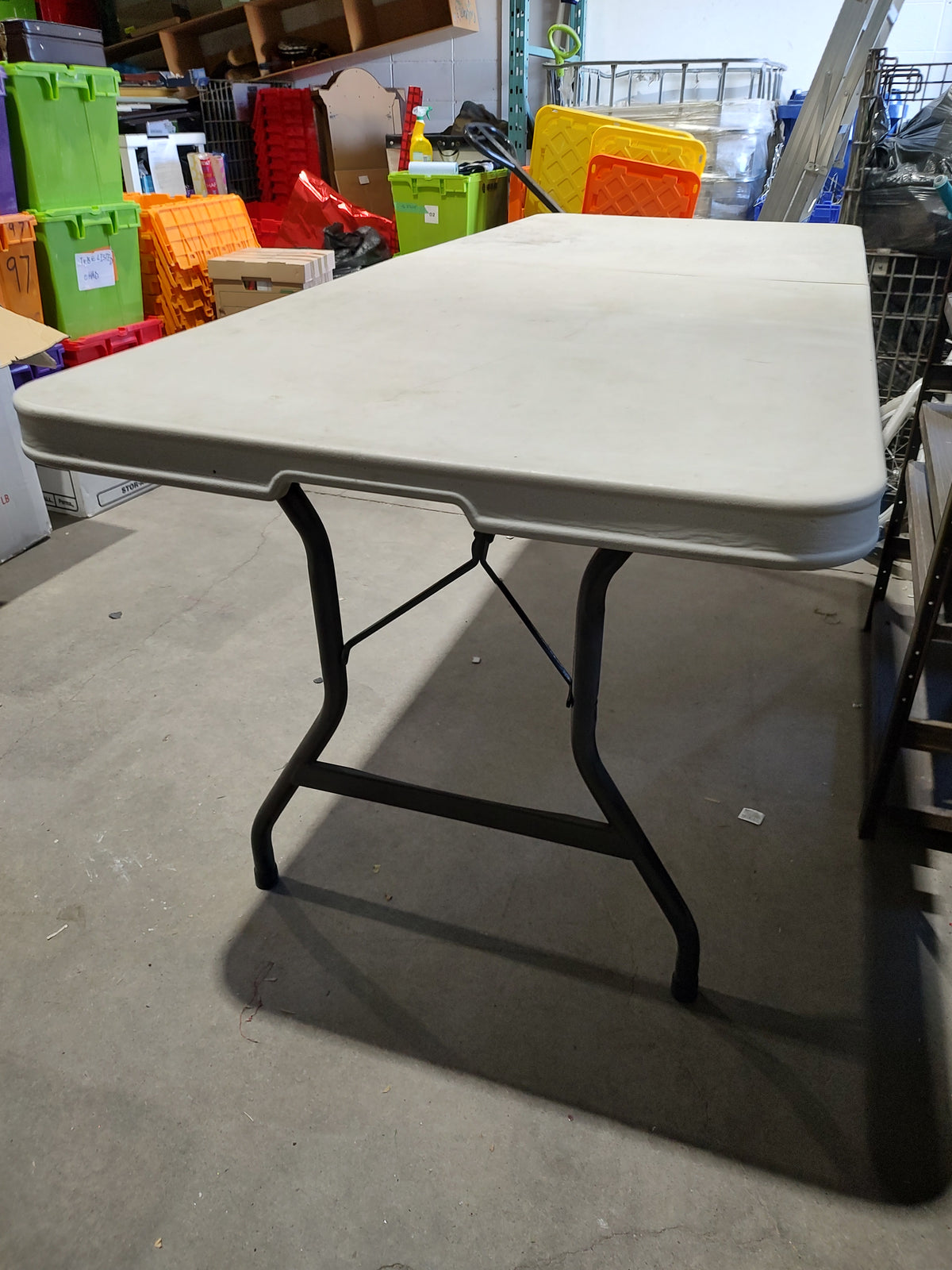 EliteHome Rectangular Folding Utility Table – White